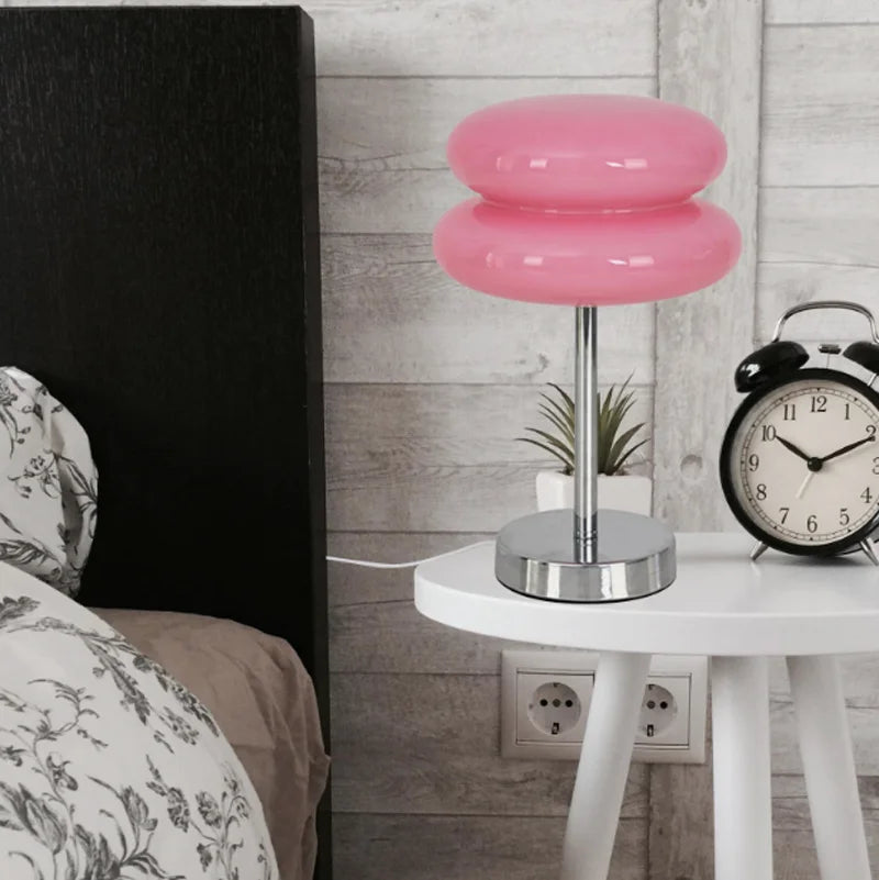 Glass Mushroom Girl Home Table Lamp Room Decoration Bedside Night