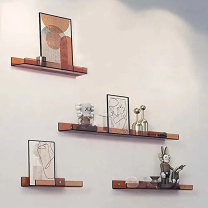Estante acrílico para almacenamiento de pared, estanterías flotantes, organizador de estante de exhibición para baño, dormitorio, sala de estar, cocina, decoración de habitación