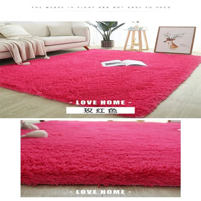 Alfombra blanca y esponjosa para sala de estar, alfombrillas grandes para decoración del hogar, antideslizantes y gruesas, para habitación de niños y niñas, color rosa