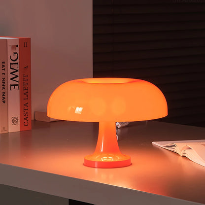Lámpara de mesa de seta clásica, arte moderno Bauhaus, lámpara de mesita de noche de dormitorio, lámpara de mesa decorativa naranja de diseñador danés