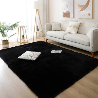 Alfombra blanca y esponjosa para sala de estar, alfombrillas grandes para decoración del hogar, antideslizantes y gruesas, para habitación de niños y niñas, color rosa