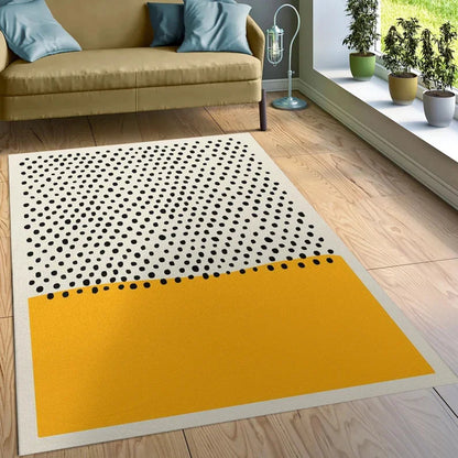 Alfombras modernas amarillas y negras de mediados de siglo, alfombra para sala de estar de estilo escandinavo, alfombra Retro de los años 70, alfombra geométrica abstracta Neutral