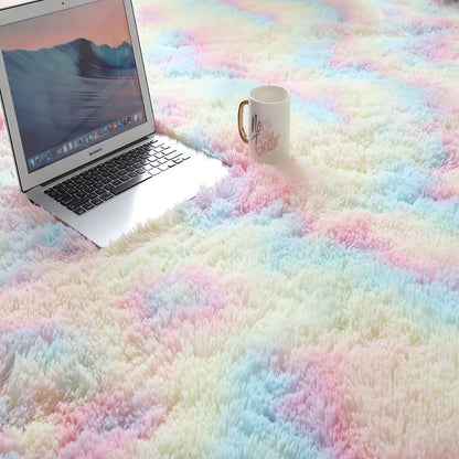 Alfombra blanca y esponjosa para sala de estar, alfombrillas grandes para decoración del hogar, antideslizantes y gruesas, para habitación de niños y niñas, color rosa