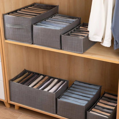 Organizador de ropa, pantalones, ropa, Jeans, caja de almacenamiento, armario, organización de armario, ropa interior, sujetador, calcetines, compartimento, gabinete