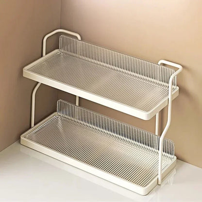 Organizador de almacenamiento, organizador de cocina, estantes de cocina, taza de té, doble capa debajo del fregadero, estante de almacenamiento, electrodomésticos, aromatizante de maquillaje