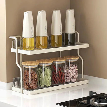 Organizador de almacenamiento, organizador de cocina, estantes de cocina, taza de té, doble capa debajo del fregadero, estante de almacenamiento, electrodomésticos, aromatizante de maquillaje