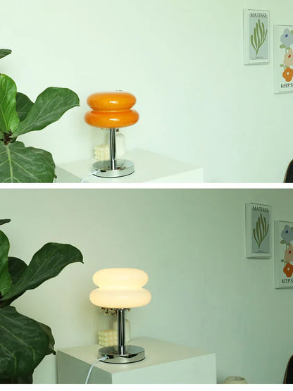 Lámpara de mesa de cristal Macaron, atenuación tricromática, lámparas de ambiente para sala de estar, protección ocular, luz nocturna, decoración para dormitorio de niña
