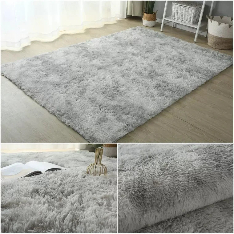 Alfombra blanca y esponjosa para sala de estar, alfombrillas grandes para decoración del hogar, antideslizantes y gruesas, para habitación de niños y niñas, color rosa