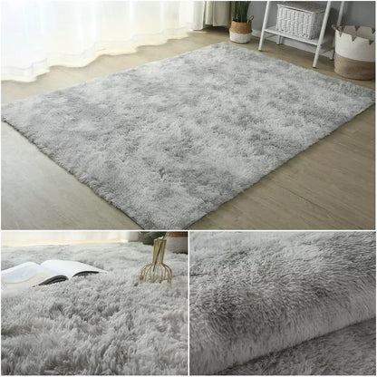 Alfombra blanca y esponjosa para sala de estar, alfombrillas grandes para decoración del hogar, antideslizantes y gruesas, para habitación de niños y niñas, color rosa