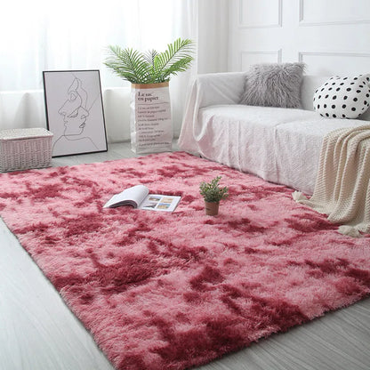 Alfombra blanca y esponjosa para sala de estar, alfombrillas grandes para decoración del hogar, antideslizantes y gruesas, para habitación de niños y niñas, color rosa