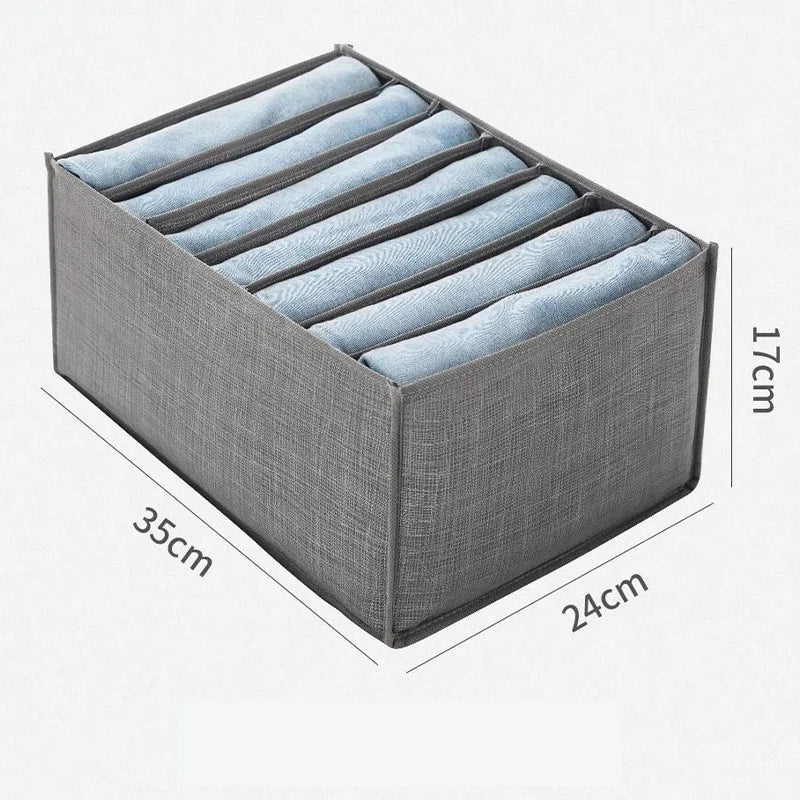 Organizador de ropa, pantalones, ropa, Jeans, caja de almacenamiento, armario, organización de armario, ropa interior, sujetador, calcetines, compartimento, gabinete