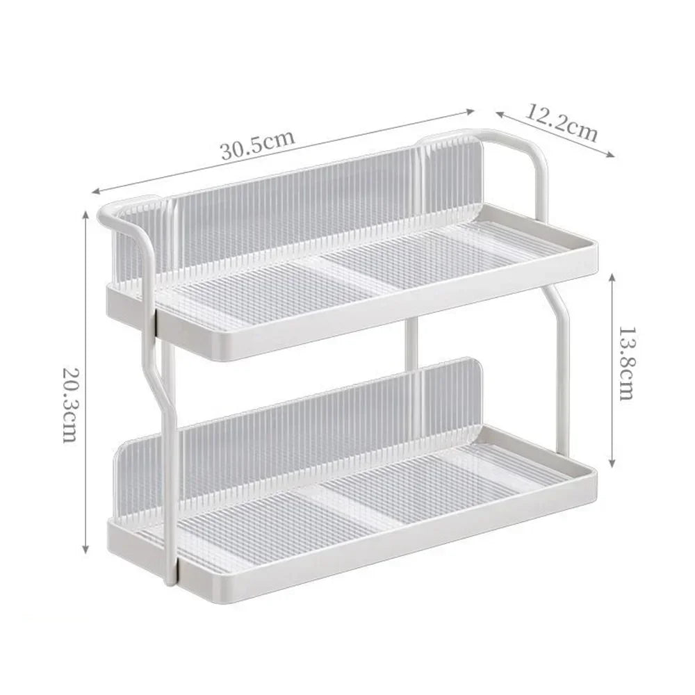 Organizador de almacenamiento, organizador de cocina, estantes de cocina, taza de té, doble capa debajo del fregadero, estante de almacenamiento, electrodomésticos, aromatizante de maquillaje
