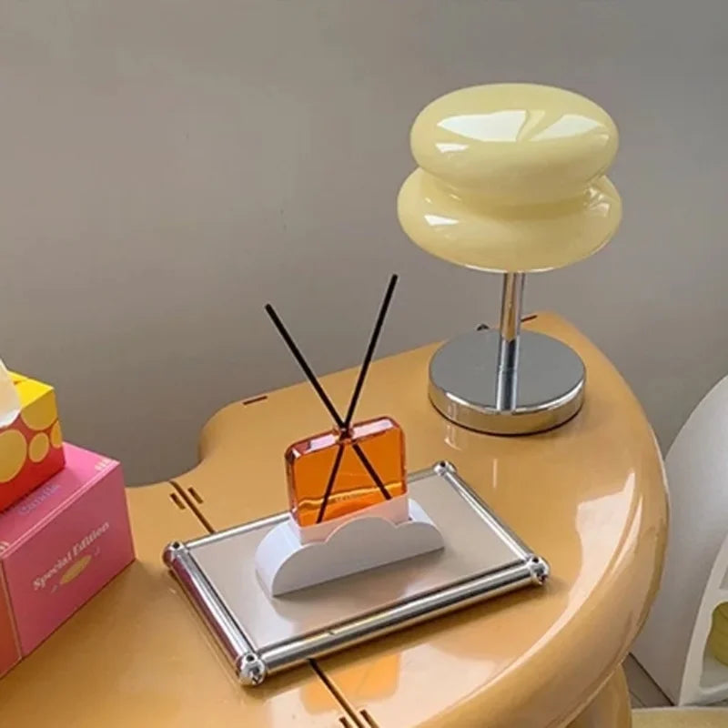 Glass Mushroom Girl Home Table Lamp Room Decoration Bedside Night