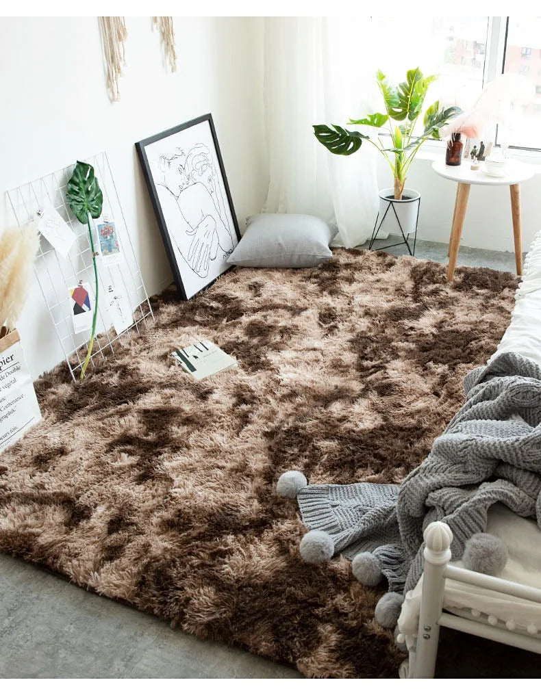 Alfombra blanca y esponjosa para sala de estar, alfombrillas grandes para decoración del hogar, antideslizantes y gruesas, para habitación de niños y niñas, color rosa