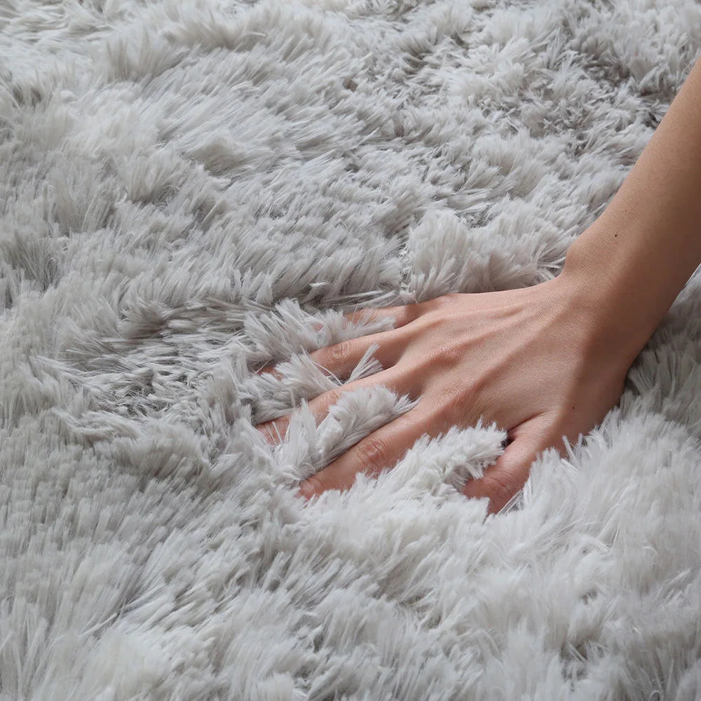 Alfombra blanca y esponjosa para sala de estar, alfombrillas grandes para decoración del hogar, antideslizantes y gruesas, para habitación de niños y niñas, color rosa