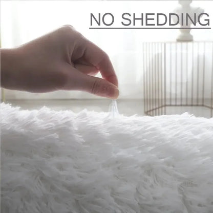Alfombra blanca y esponjosa para sala de estar, alfombrillas grandes para decoración del hogar, antideslizantes y gruesas, para habitación de niños y niñas, color rosa