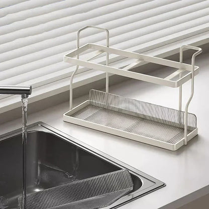 Organizador de almacenamiento, organizador de cocina, estantes de cocina, taza de té, doble capa debajo del fregadero, estante de almacenamiento, electrodomésticos, aromatizante de maquillaje