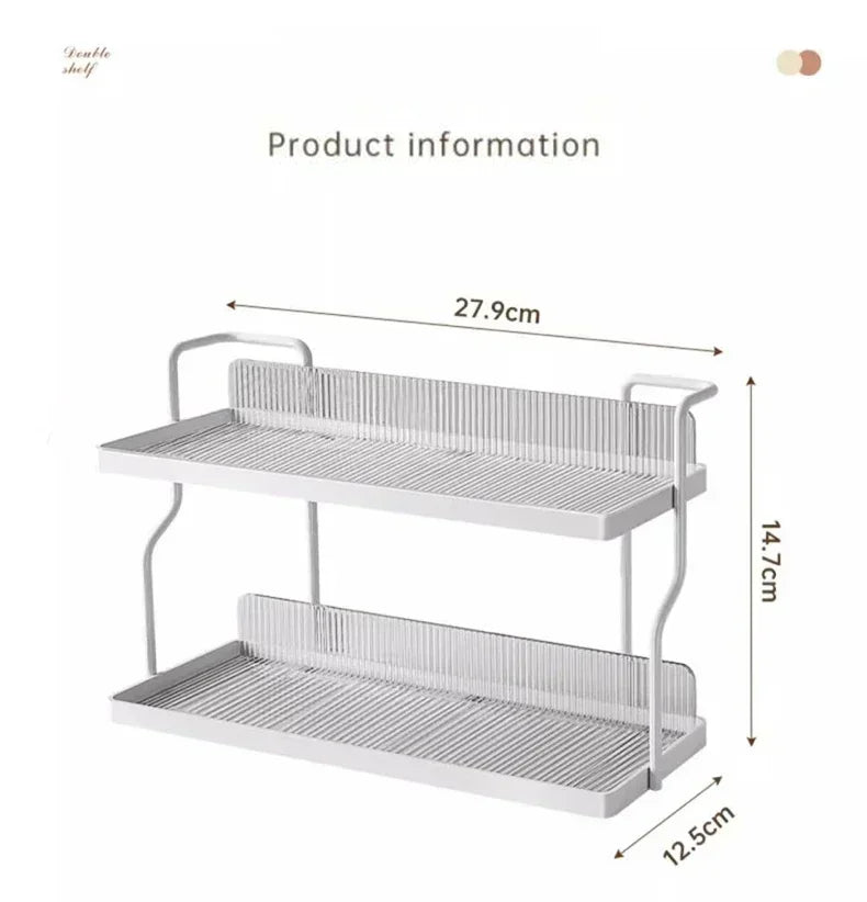 Organizador de almacenamiento, organizador de cocina, estantes de cocina, taza de té, doble capa debajo del fregadero, estante de almacenamiento, electrodomésticos, aromatizante de maquillaje