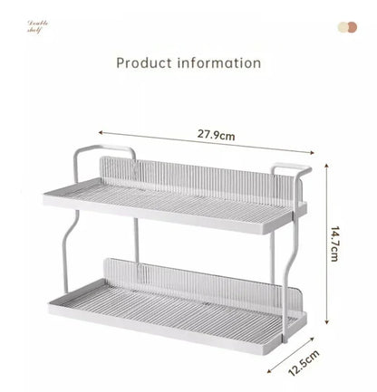 Organizador de almacenamiento, organizador de cocina, estantes de cocina, taza de té, doble capa debajo del fregadero, estante de almacenamiento, electrodomésticos, aromatizante de maquillaje