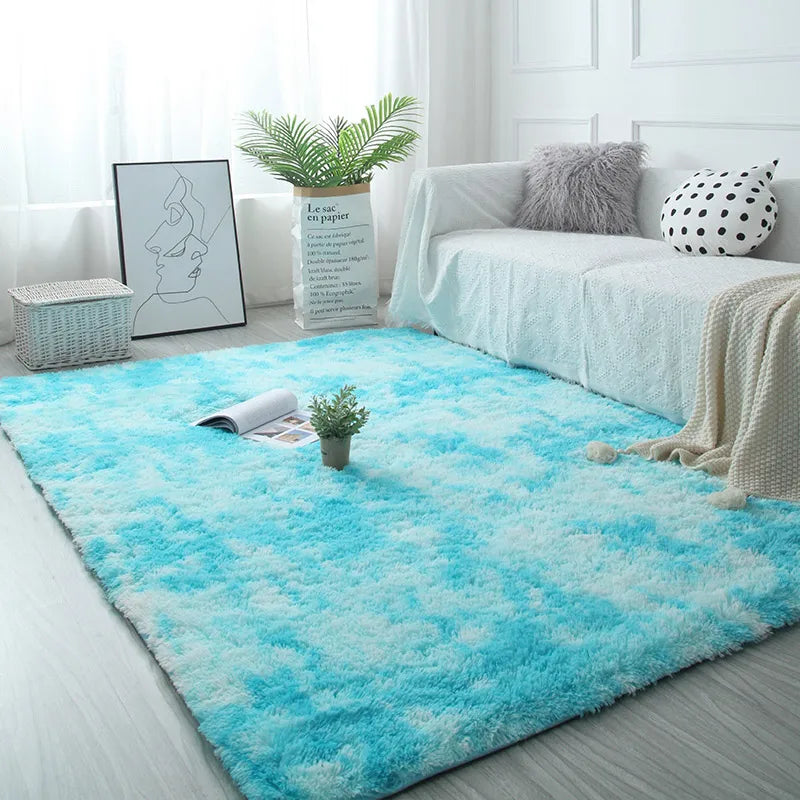 Alfombra blanca y esponjosa para sala de estar, alfombrillas grandes para decoración del hogar, antideslizantes y gruesas, para habitación de niños y niñas, color rosa
