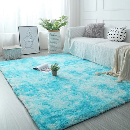 Alfombra blanca y esponjosa para sala de estar, alfombrillas grandes para decoración del hogar, antideslizantes y gruesas, para habitación de niños y niñas, color rosa