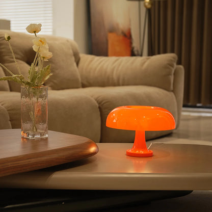 Lámpara de mesa de seta clásica, arte moderno Bauhaus, lámpara de mesita de noche de dormitorio, lámpara de mesa decorativa naranja de diseñador danés