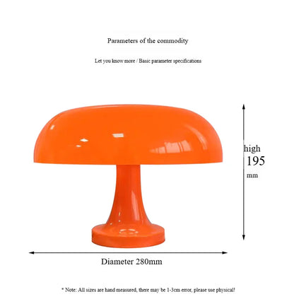 Lámpara de mesa de seta clásica, arte moderno Bauhaus, lámpara de mesita de noche de dormitorio, lámpara de mesa decorativa naranja de diseñador danés