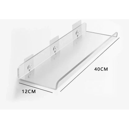 Estante acrílico para almacenamiento de pared, estanterías flotantes, organizador de estante de exhibición para baño, dormitorio, sala de estar, cocina, decoración de habitación