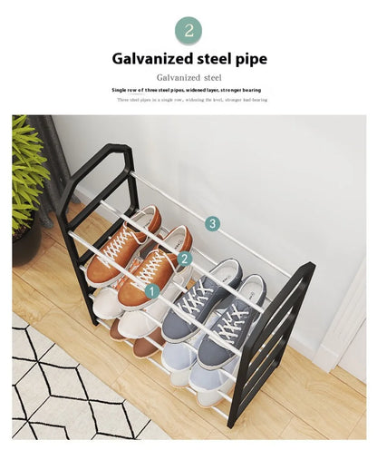 Zapatero de 4 niveles para sala de estar, estante sencillo de varios niveles, organizador de zapatos para ahorro de espacio, montaje de puerta, armario de almacenamiento para dormitorio