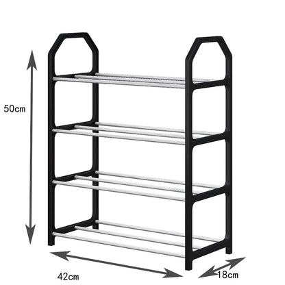 Zapatero de 4 niveles para sala de estar, estante sencillo de varios niveles, organizador de zapatos para ahorro de espacio, montaje de puerta, armario de almacenamiento para dormitorio
