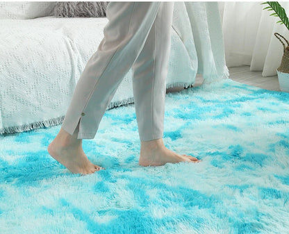 Alfombra blanca y esponjosa para sala de estar, alfombrillas grandes para decoración del hogar, antideslizantes y gruesas, para habitación de niños y niñas, color rosa
