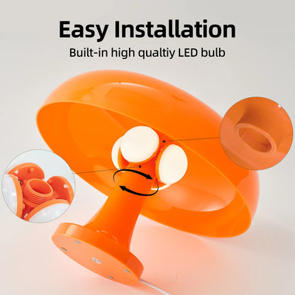 Lámpara de mesa de seta clásica, arte moderno Bauhaus, lámpara de mesita de noche de dormitorio, lámpara de mesa decorativa naranja de diseñador danés