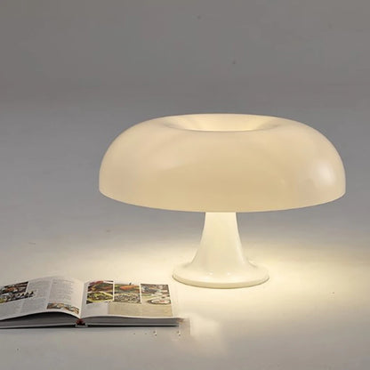 Lámpara de mesa de seta clásica, arte moderno Bauhaus, lámpara de mesita de noche de dormitorio, lámpara de mesa decorativa naranja de diseñador danés